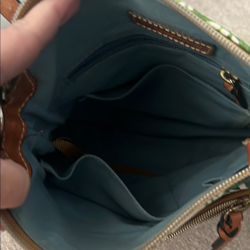 Dooney & Bourke Tropical Green and Brown Crossbody Bag - Picture 2 of 5